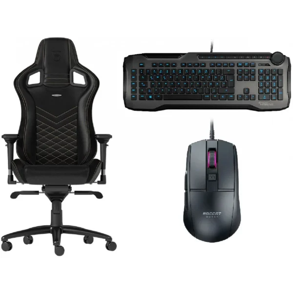 Noblechairs EPIC – Noir/Or + Horde Gris + Burst Core Noire magasin solde 1